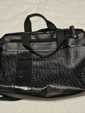 Calvin Klein Black Monogram Briefcase Tote